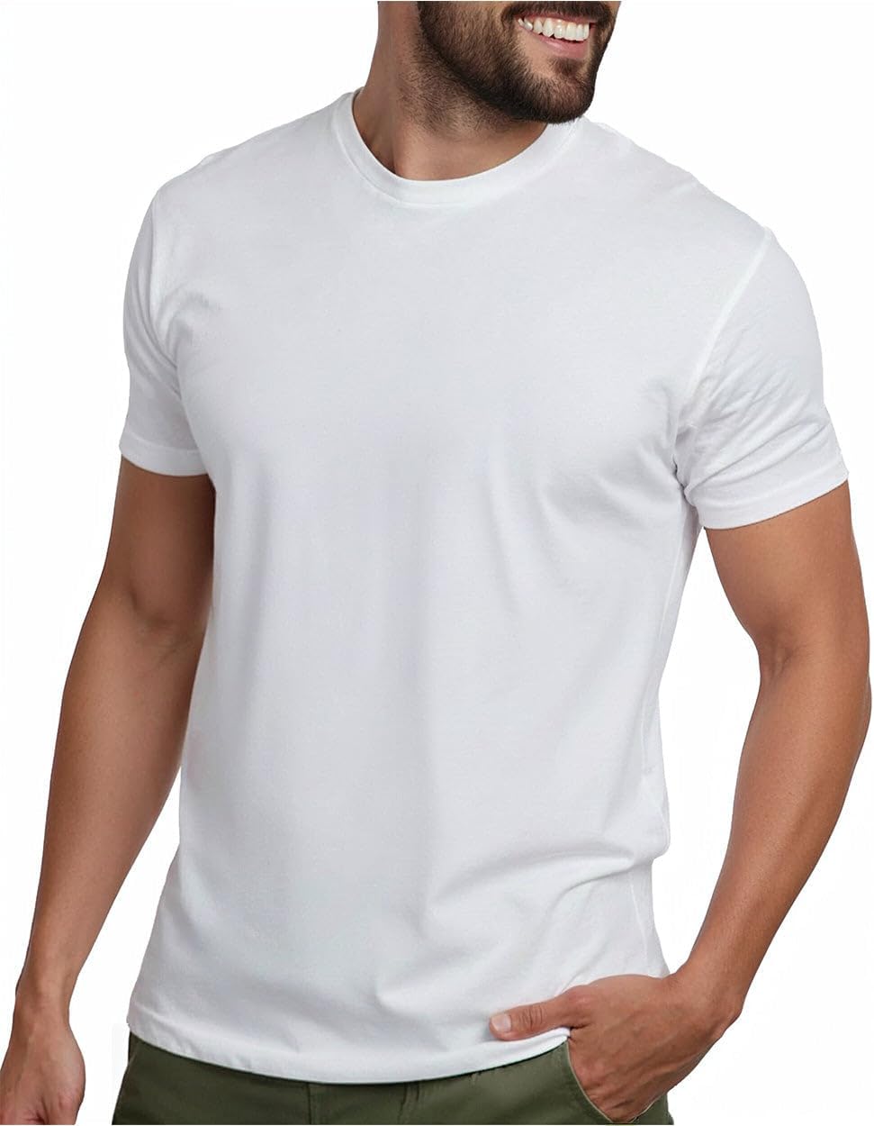 Men's T-Shirts Soft Cotton Blend Crew Neck Tee S - 4XL Athletic Fit Plain & Basic T-Shirt for Men