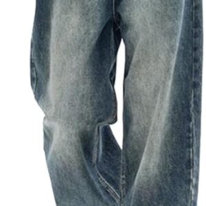 Women Baggy Jeans Mid-Low Waist Boyfriend Streetwear Vintage Jeans Wide Leg Denim Pants