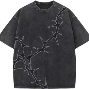 Graphic T-Shirts Vintage Oversized Tees Streetwear Casual Acid Washed Tops for Men Women