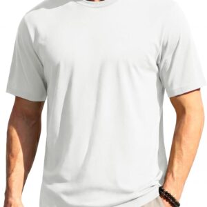 Mens Short Sleeve T-Shirts Moisture Wicking UPF80+ Summer Shirt Basic Crewneck Tshirts Plain