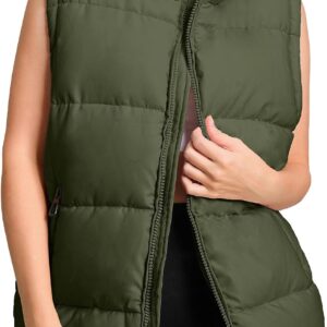 Womens Puffer Vest  Oversized Lightweight Winter Sleeveless Zip Up Padded Stand Collar Jacket Coat Warm