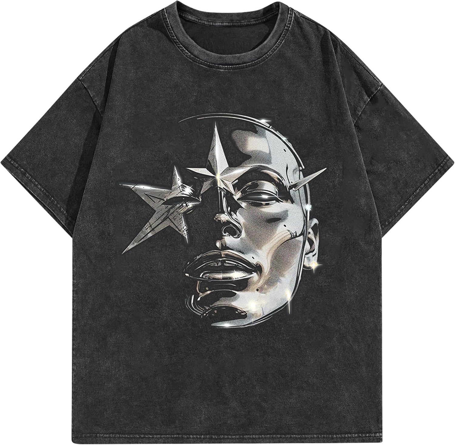 Men's Graphic Tees Shirt Unisex Cotton Oversized T-Shirt Short Sleeve Vintage Streetwear Casual Tee Top
