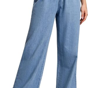 Fashion Jeans for Women Wide Leg High Waisted Elastic Waist Pull On  Comfort Denim
